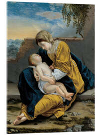 Acrylic print Madonna and Child in a landscape, 1621 - Artemisia Gentileschi