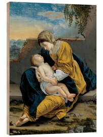 Quadro de madeira Madonna and Child in a landscape, 1621 - Artemisia Gentileschi