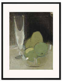 Gerahmter Kunstdruck Grüne Äpfel und Sektglas