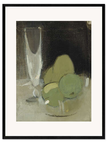Impression artistique encadrée Green Apples and Champagne Glass