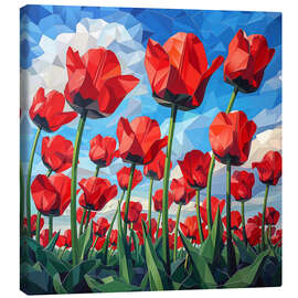 Obraz na płótnie Field of red Tulips