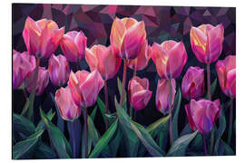 Tableau en aluminium Pink tulips at sunset - Maria Tuzhilkina