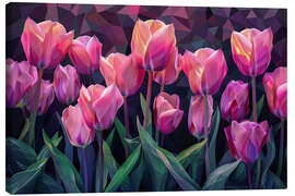 Canvas print Pink tulips at sunset - Maria Tuzhilkina