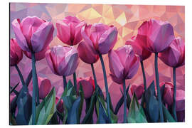 Tableau en aluminium Field of Pink Tulips - Maria Tuzhilkina