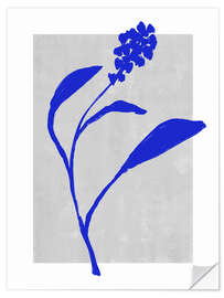 Selvklebende plakat Blue Botanic No 3