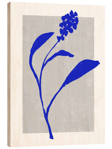 Tableau en bois Blue Botanic No 3