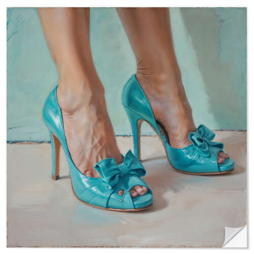 Wall sticker Legs in Turquoise Hgh Heels