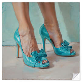 Wall sticker Legs in Turquoise Hgh Heels