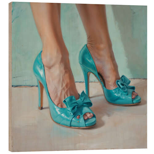 Tableau en bois Legs in Turquoise Hgh Heels