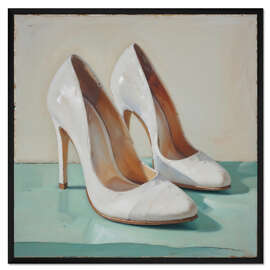 Gerahmter Kunstdruck High Heels in Weiß II