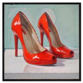 Gerahmter Kunstdruck High Heels in Rot