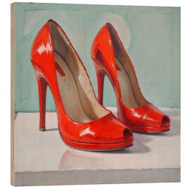 Holzbild High Heels in Rot