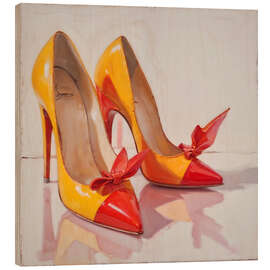 Tableau en bois High Heels in Orange - Walter Fröhlich