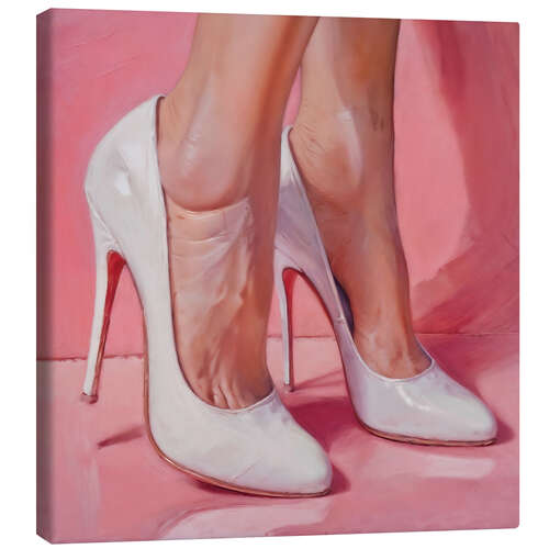 Canvas-taulu Legs in White High Heels