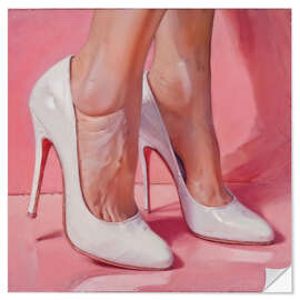 Wall sticker Legs in White High Heels
