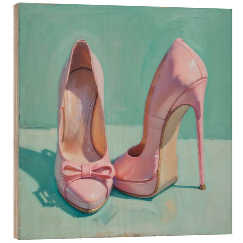 Wood print High Heels in Pink II