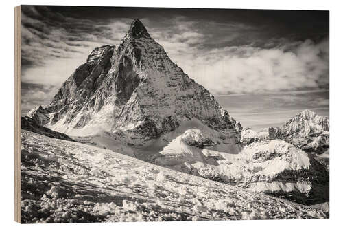 Wood print Matterhorn east and south face