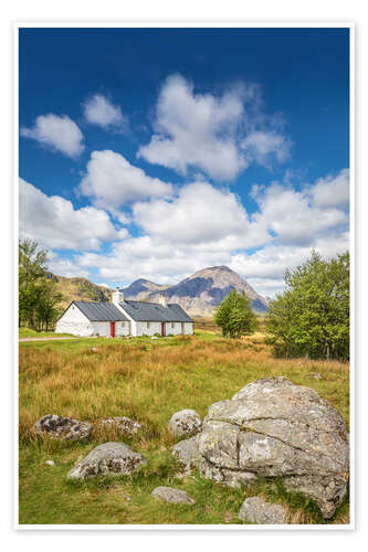 Poster Blackrock Cottage at the entrance to Glencoe, Scotland