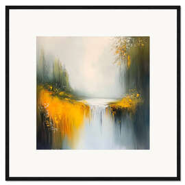 Gerahmter Kunstdruck Abstrakter Herbstsee