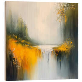 Wood print Abstract autumn lake