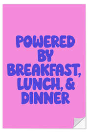 Wall sticker Powered by Breakfast, Lunch &amp; Dinner - apricot and birch