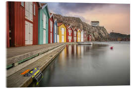 Tableau en verre acrylique Swedish fishermen's houses at the harbor of Smögen - Jan Wehnert