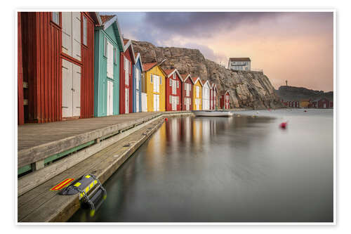 Poster Swedish fishermen's houses at the harbor of Smögen