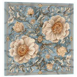 Tableau en verre acrylique Ornament with Beige Asters