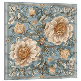 Aluminium print Ornament with Beige Asters - Maria Tuzhilkina