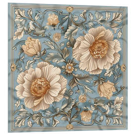 Hartschaumbild Ornament mit Beigen Astern