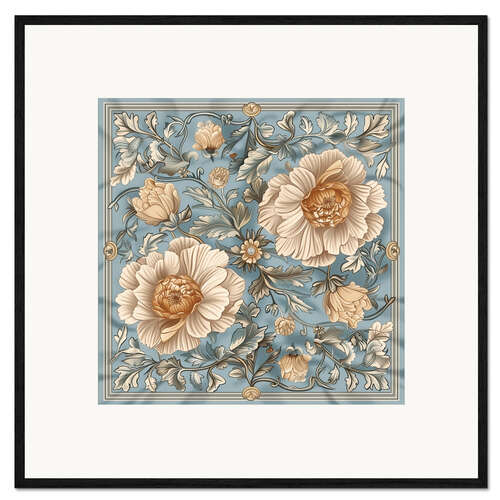 Kunsttryk i ramme Ornament with Beige Asters