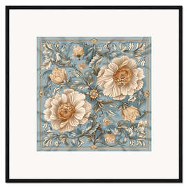 Kunsttryk i ramme Ornament with Beige Asters