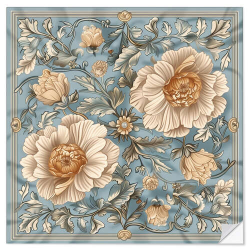 Naklejka na ścianę Ornament with Beige Asters