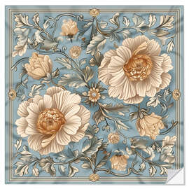 Naklejka na ścianę Ornament with Beige Asters
