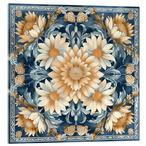 Acrylglas print Beige Aster on Blue