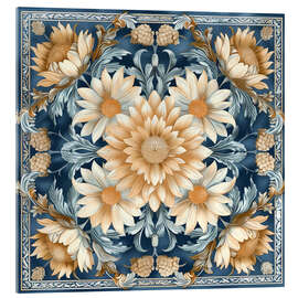 Cuadro de metacrilato Beige Aster on Blue