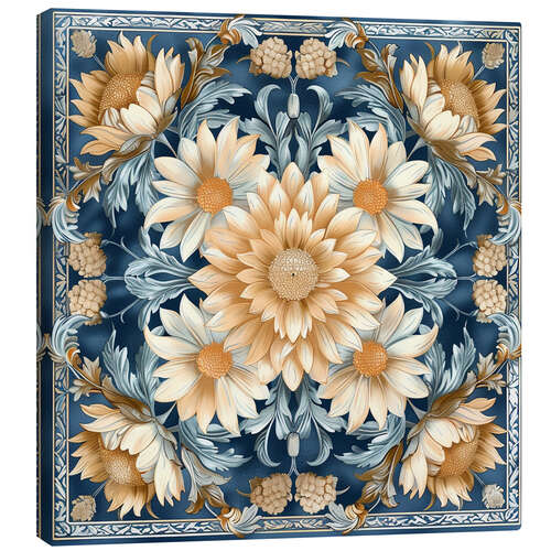 Lienzo Beige Aster on Blue