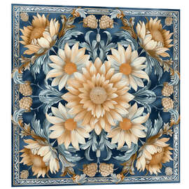 PVC-taulu Beige Aster on Blue