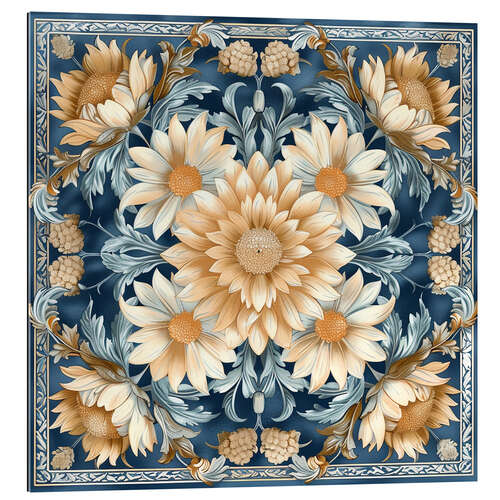 Gallery print Beige Aster on Blue