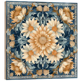 Cuadro de madera Beige Aster on Blue
