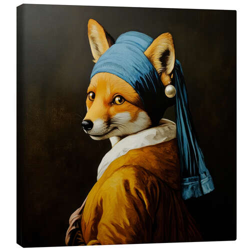 Quadro em tela Fox with a Pearl Earring