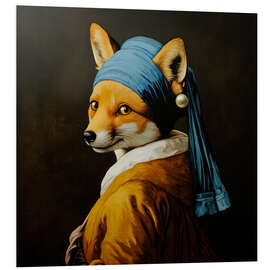 PVC-tavla Fox with a Pearl Earring