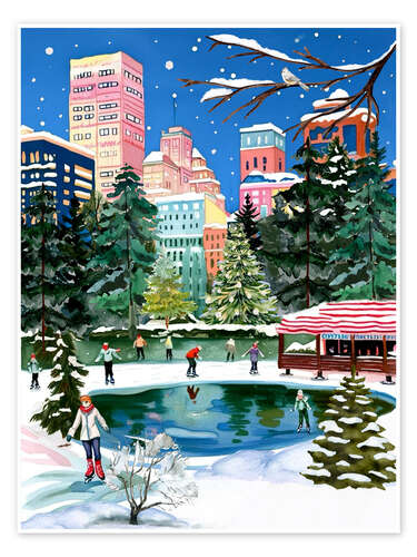 Poster Ice skating in New York City