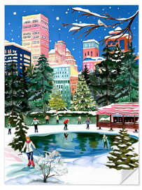 Wandsticker Schlittschuh laufen in New York City