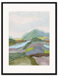 Gerahmter Kunstdruck Abstrakte Berglandschaft
