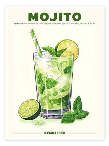 Poster Mojito, Havana 1890