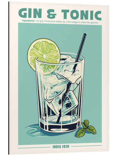 Aluminium print Gin and Tonic, India 1810
