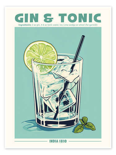 Poster Gin and Tonic, India 1810