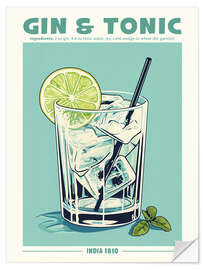 Wandsticker Gin and Tonic, India 1810 - TAlex