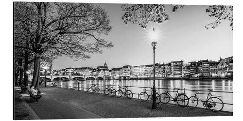 Aluminium print Basel in Switzerland at night
